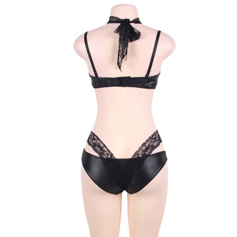 Conjunto Wetlook Body Leatherbra