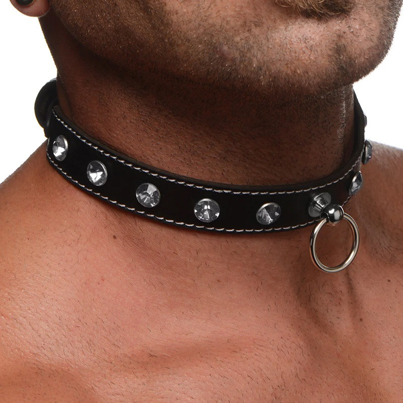 Gargantilla Choker Strict Piedras Blancas Y Anilla
