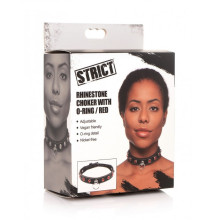 Gargantilla Choker Strict Piedras Rojas Y Anilla