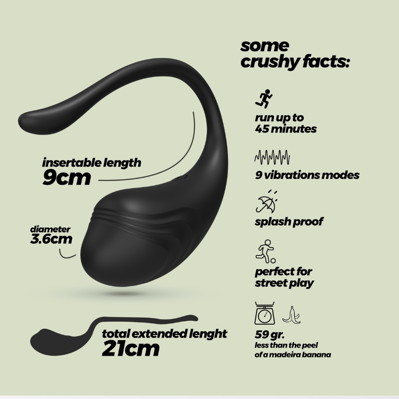 Control Remoto Huevo Vibrador Crushious Tamago Negro