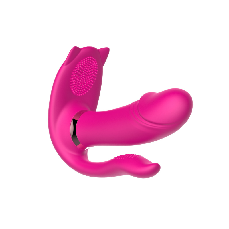 Control Remoto Vibrador Crushious Triple Estimulación Fritz  Fucsia