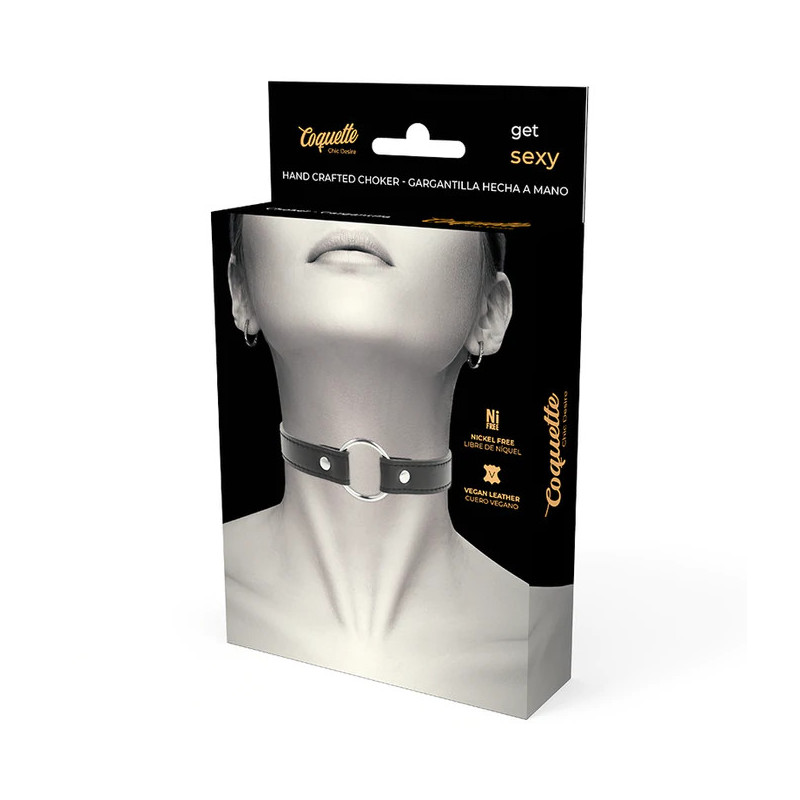 Gargantilla de Coquette Cuero Vegano Anillo