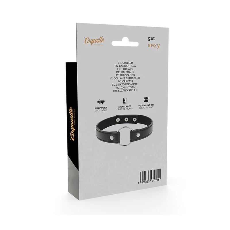 Gargantilla de Coquette Cuero Vegano Anillo