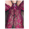 Corset y Tanga Chilirose Rosa y Negro CR-4213