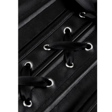 Corset y Tanga Cremallera Wetlook Negro