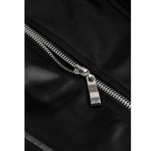 Corset y Tanga Cremallera Wetlook Negro