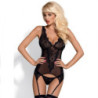 Corset y Tanga De Obsessive Negro Emperita