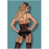 Corset Y Tanga De Obsessive Negro y Gris Greyla