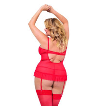 Corset Y Tanga De Softline Rojo 1852 Con Liguero Dafne