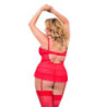 Corset Y Tanga De Softline Rojo 1852 Con Liguero Dafne