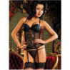 Corset y Tanga Midnight 9339P Negro