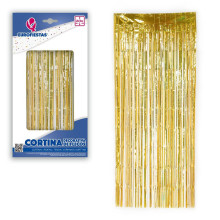 Cortina Decorativa Flecos Dorado  2 x 1 m