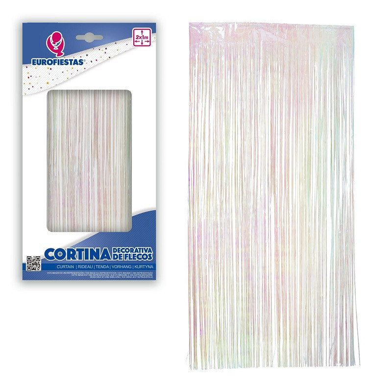 Cortina Decorativa Flecos Tonos Holográfico 2 X 1 m