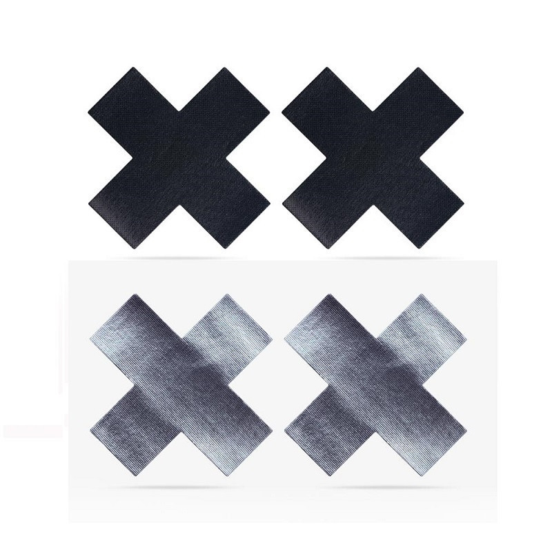 Cubre Pezones Lovetoy Pack Cruces Negras Y Grises