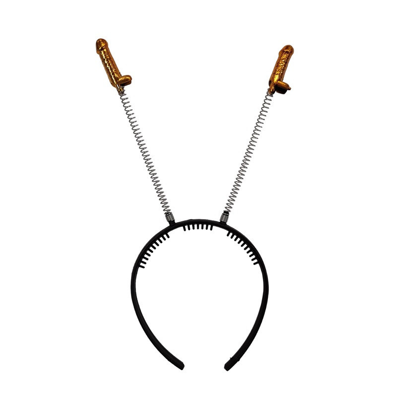 Diadema Antenas Penecillos Metalizados Naranjas