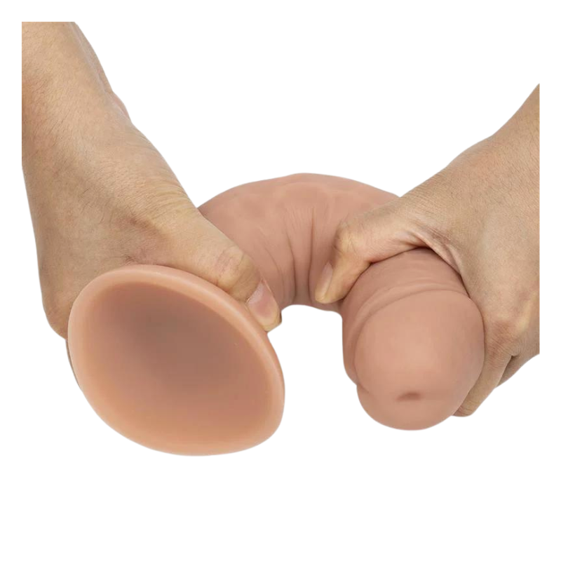 Dildo con Ventosa Dual Layer Beis 8,25"