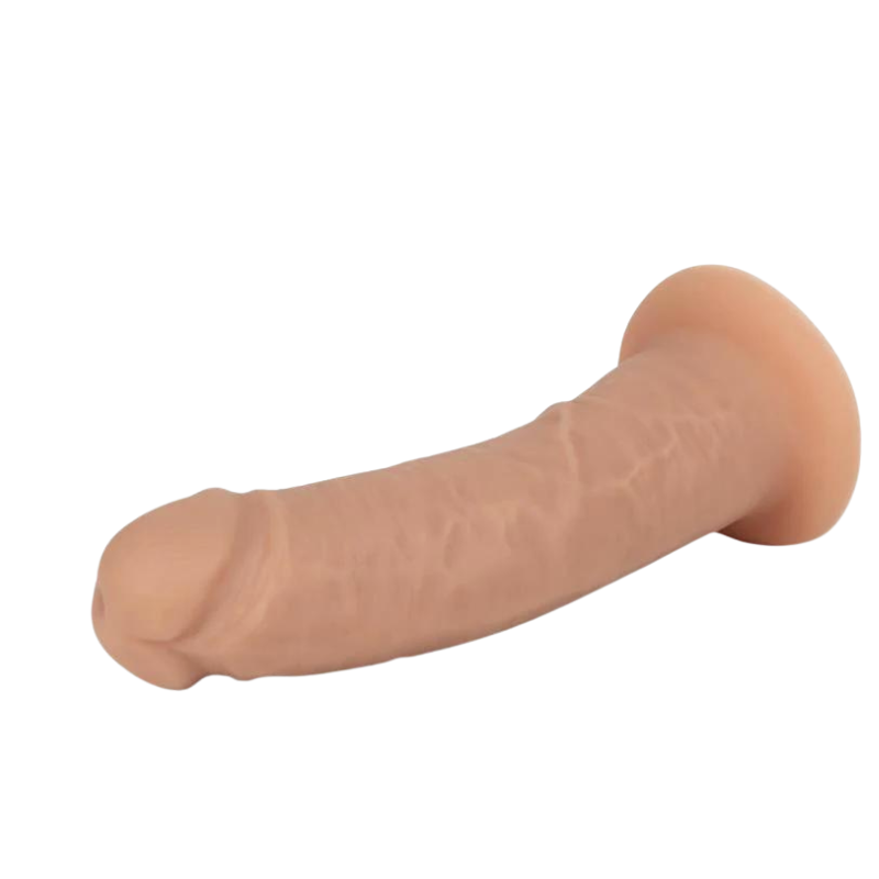 Dildo con Ventosa Dual Layer Beis 8,25"