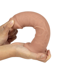 Dildo con Ventosa Dual Layer Beis 8,25"