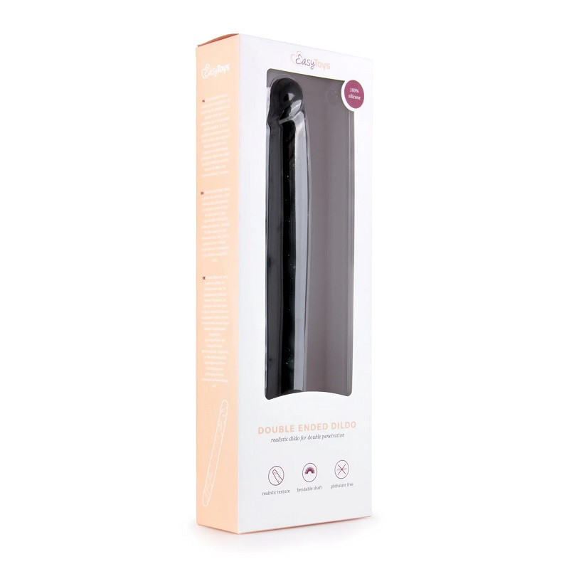 Dildo Doble Pene Realístico Easy Toys Double Ended Dildo Negro