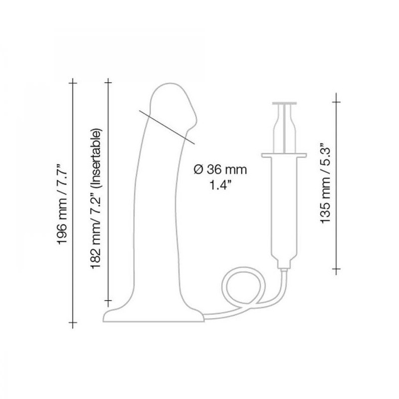 Dildo Eyaculador Cum Dual Density Flexible Negro Strap On Me