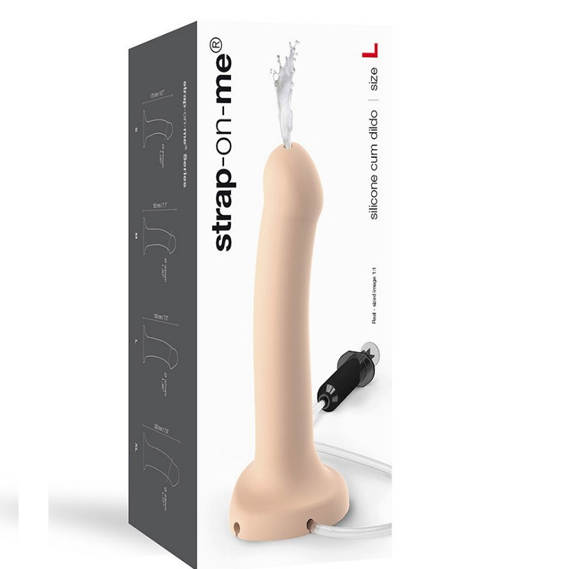 Dildo Eyaculador Cum Dual Density Flexible Nude Strap On Me Beis