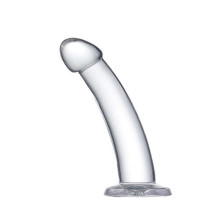 Dildo Jelly Glazed Curved Clear 16 cm
