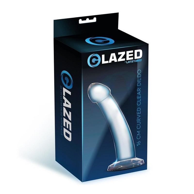 Dildo Jelly Glazed Curved Clear 16 cm