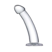Dildo Jelly Glazed Curved Clear 18 cm