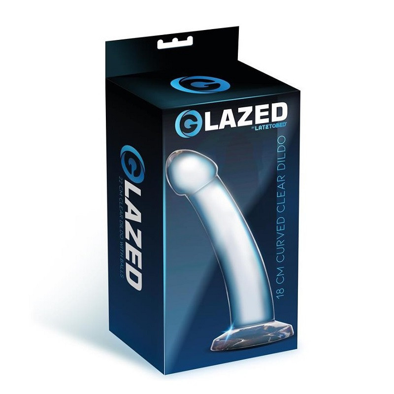 Dildo Jelly Glazed Curved Clear 18 cm