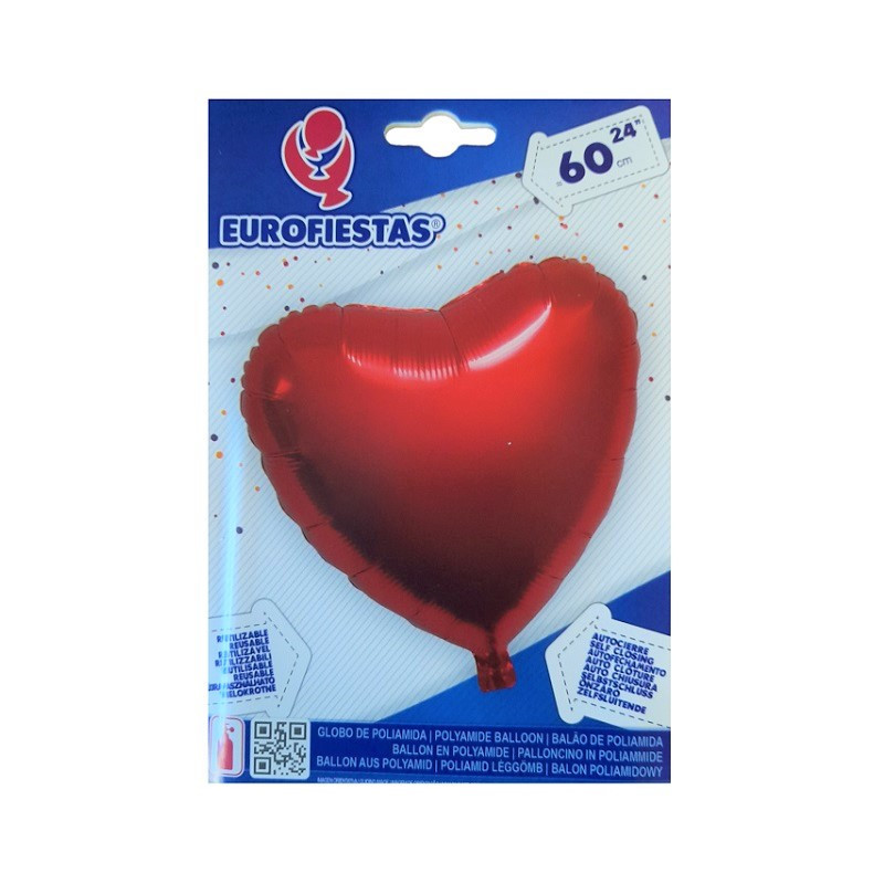 Globo Poliamida Corazón Rojo 60 cm