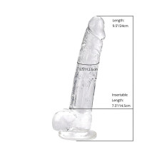 Dildo Realístico Transparente Loving Joy 9"