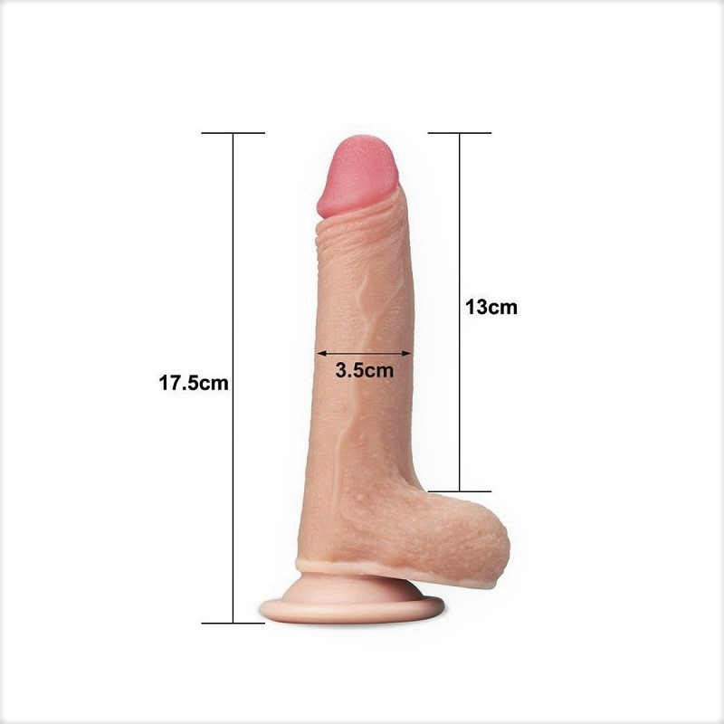 Dildo Sliding Skin Dual Density Lovetoy 7"
