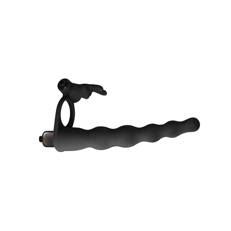 Dildo Vibrador Doble Estimulación Jungle Bunny Lola Negro