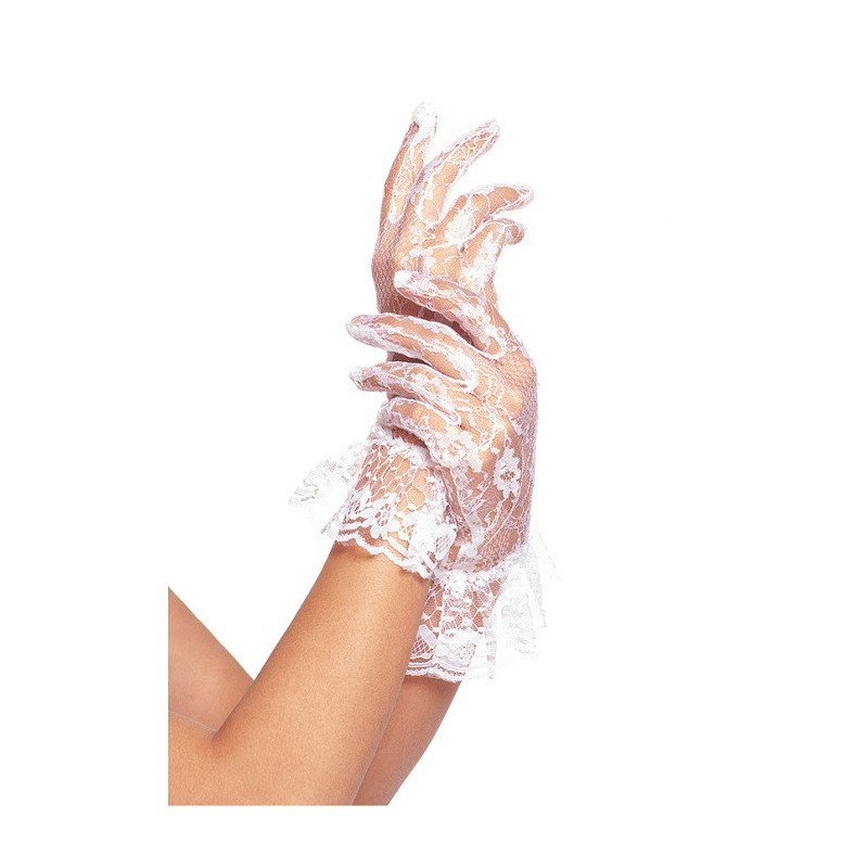 Guantes De Leg Avenue Blanco G1260 Encaje