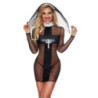 Disfraz De Monja Sexy Mini Vestido