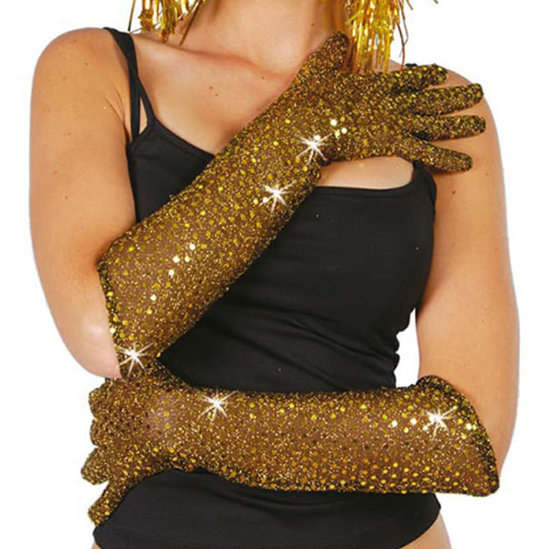Guantes Lentejuelas Oro