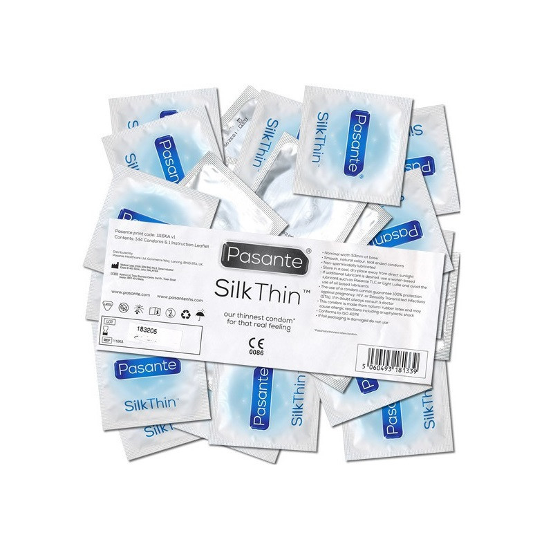 Envase 144 Unidades Preservativos Pasante Silk Thin Ultrafinos