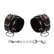 Esposas Ohmama Cierre Hebillas Negro Corazones Rojo