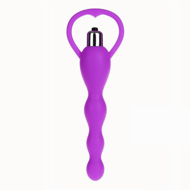 Estimulador Anal Con Vibración De Pilas Tira Con Anilla Lila