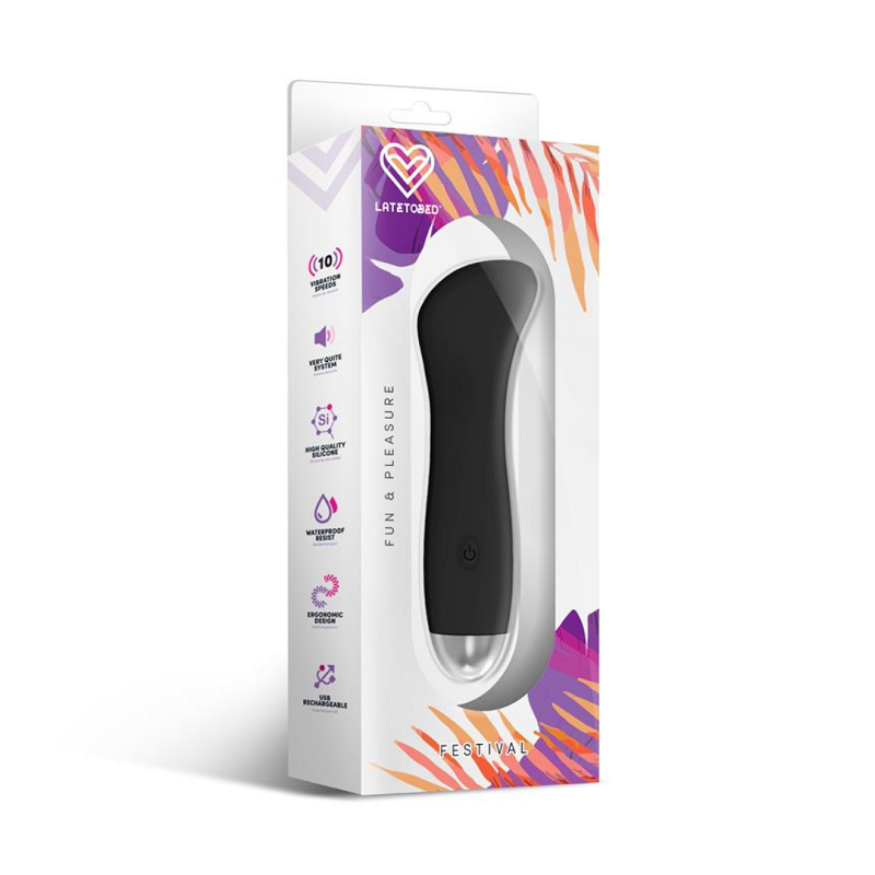 Estimulador Recargable Vibrador Festival USB Phana Negro