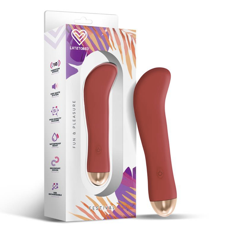 Estimulador Recargable Vibrador Festival USB Ragon burdeos