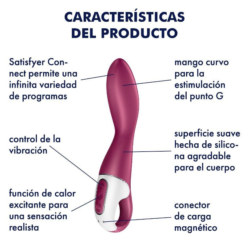 Estimulador Recargable Vibrador Satisfyer Heated Thrill Vibrator APP Burdeos