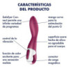 Estimulador Recargable Vibrador Satisfyer Heated Thrill Vibrator APP Burdeos