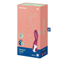 Estimulador Recargable Vibrador Satisfyer Heated Thrill Vibrator APP Burdeos