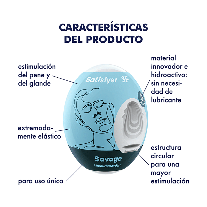 Huevos Masturbadores Satisfyer Egg 3 Unidades Savage