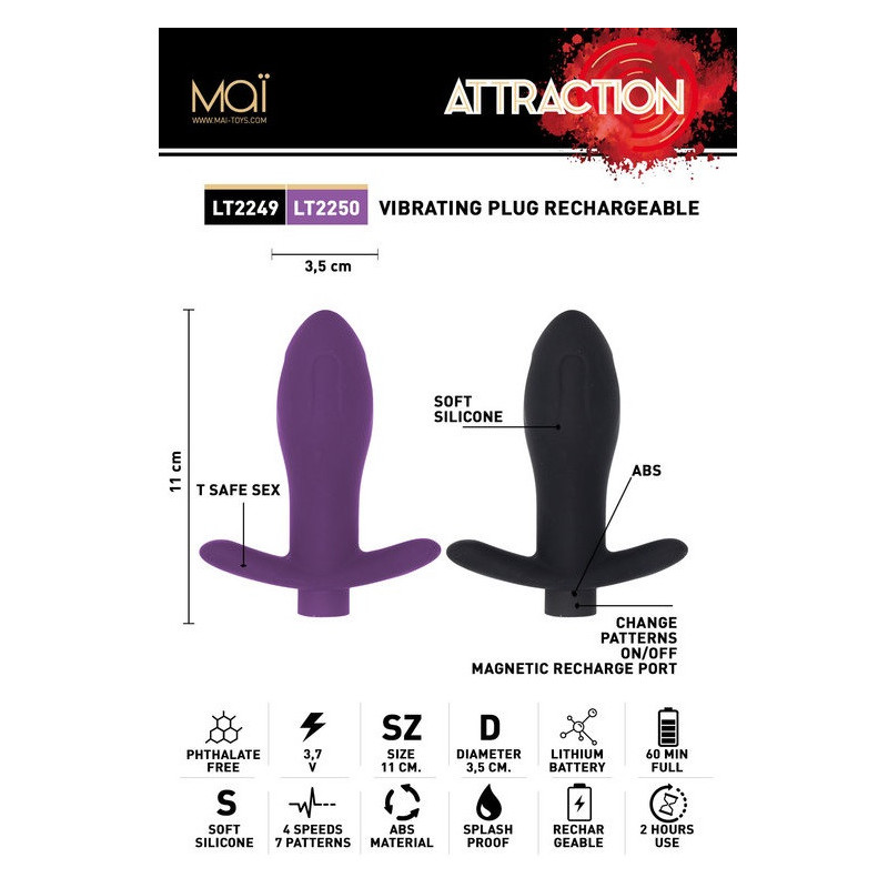 Estimulador Vibrador Plug Mai Nº 87 Recargable
