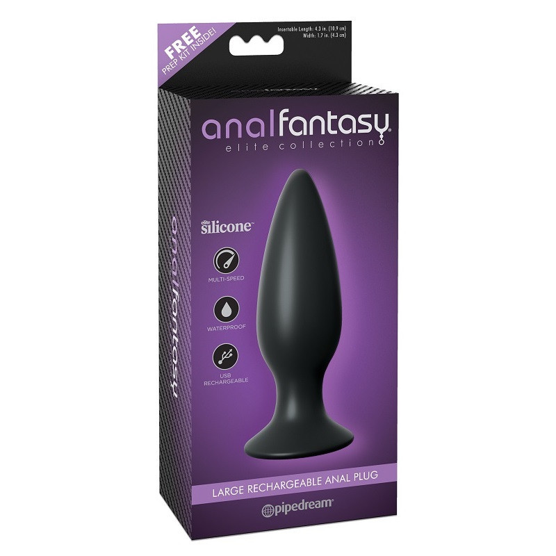 Estimulador Vibrador Plug Recargable Anal Fantasy Elite Silicone Large