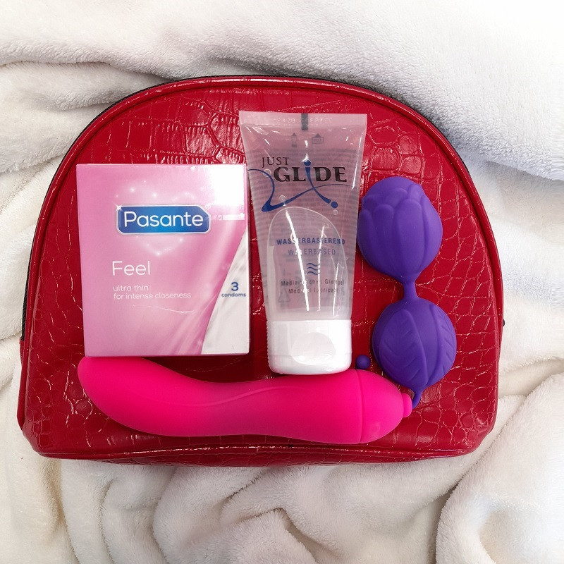 Estuche Texturado Neceser Brillo Rojo