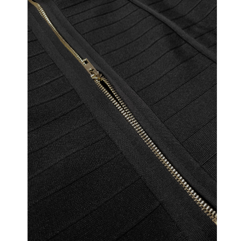 Falda Bandage Negra Cremallera Dorada