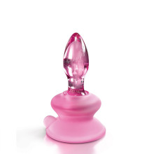 ICICLES Nº90 DILDO Y VENTOSA ROSA GLASS MASSAGER